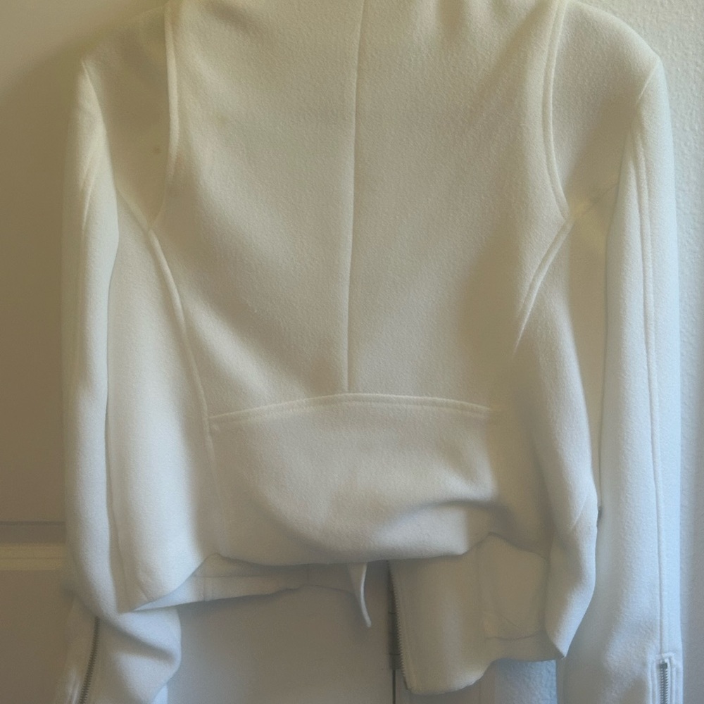 Generation Love White Moto-Style Leather Jacket with Silver Hardware - Picture 3 of 3